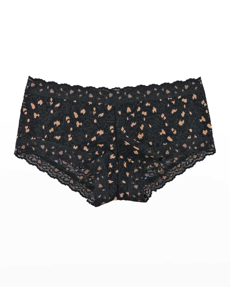 Cross-Dyed Leopard Lace Boyshorts